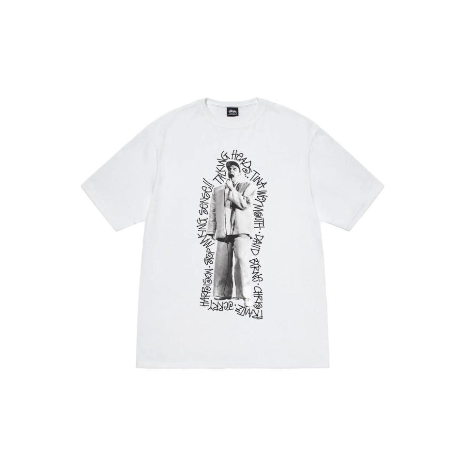 Stüssy x Talking Heads Stop Making Sense T-shirt in black.